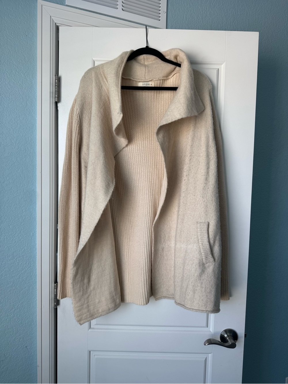Umgee Cream Open-Front Draped Cardigan